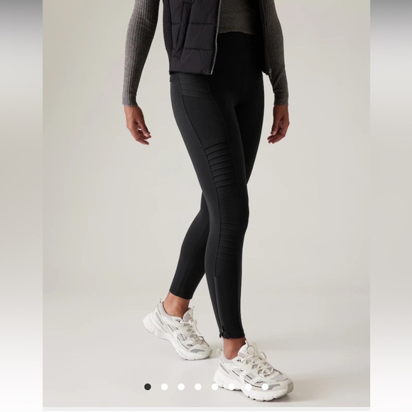 Athleta Pants - Athleta Delancey Moto Tights in Black Sz M